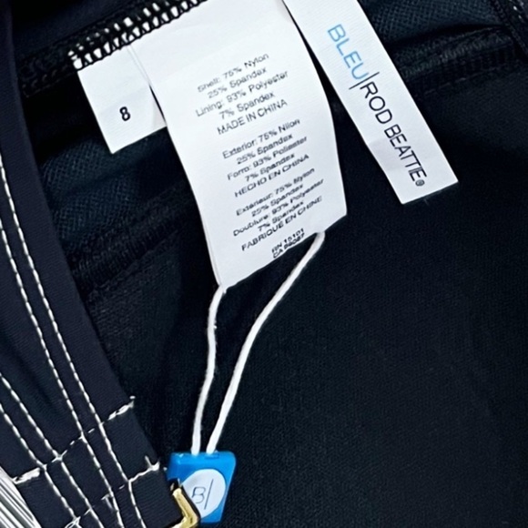 NWT Bleu Rod Beattie A Fine Line Bandeau Seamed Halter Bikini Top Black - Picture 6 of 6